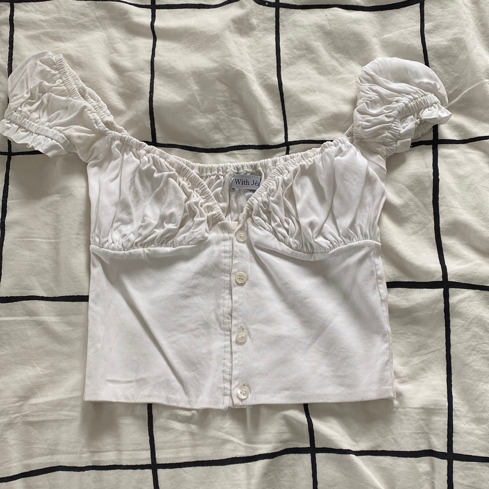 With Jean white corset top